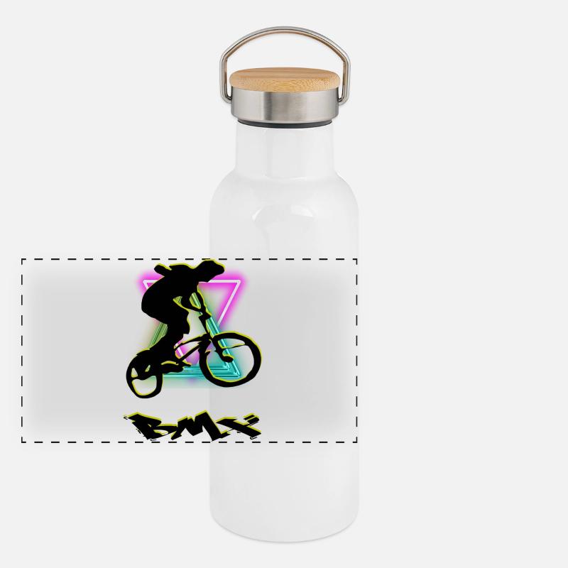 BMX Bike Panorama Thermosflasche mit Bambusdeckel