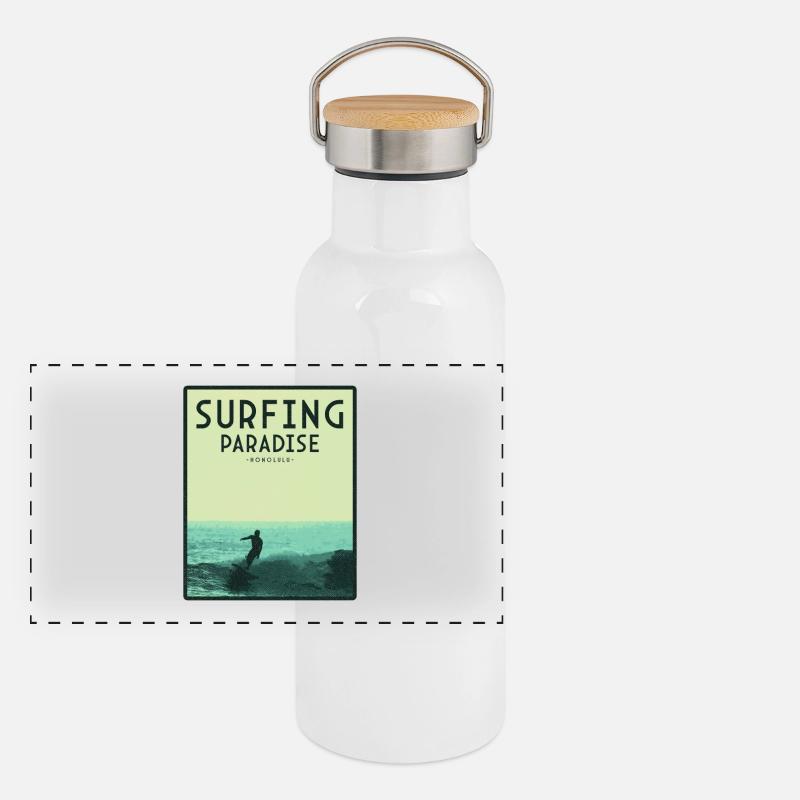 Panorama Thermosflasche mit Bambusdeckel