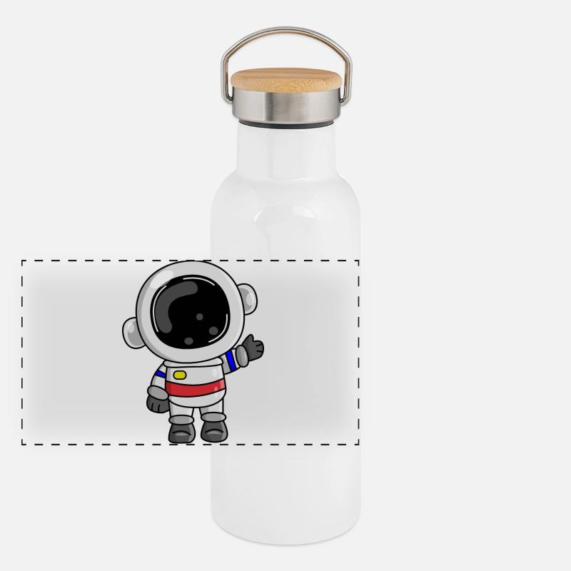 Astronaute Cosmos Spaceman Space Gourde isotherme avec bouchon en bambou