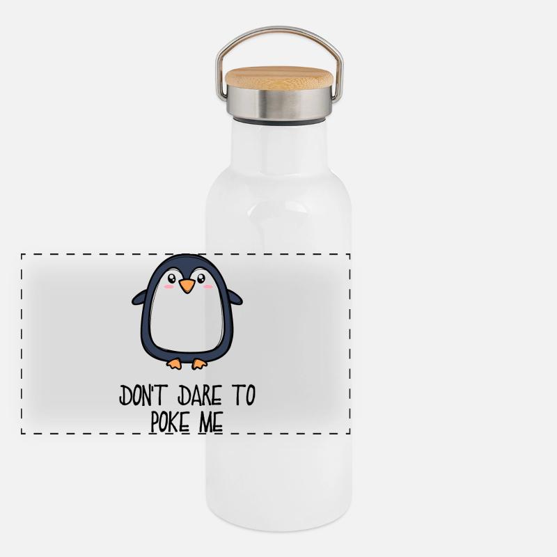Cool Tier Vogel Statement Pinguin Südpol Panorama Thermosflasche mit Bambusdeckel