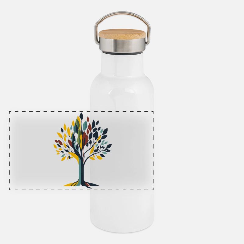 Baum Panorama Thermosflasche mit Bambusdeckel