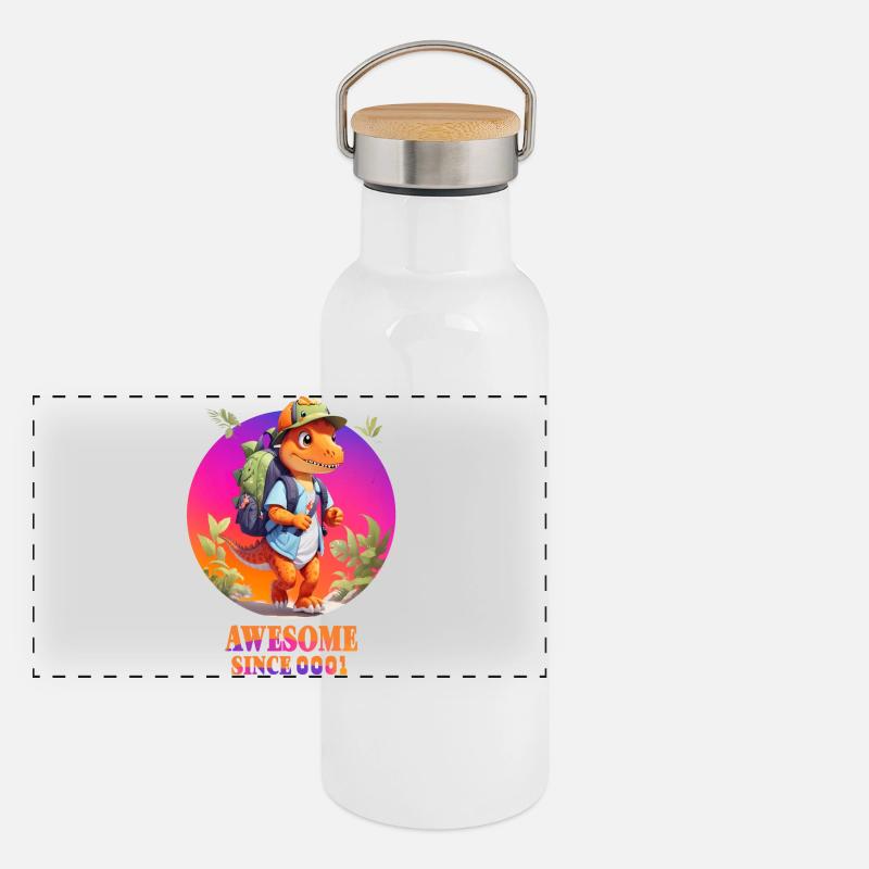 Bébé Dino Gourde isotherme avec bouchon en bambou