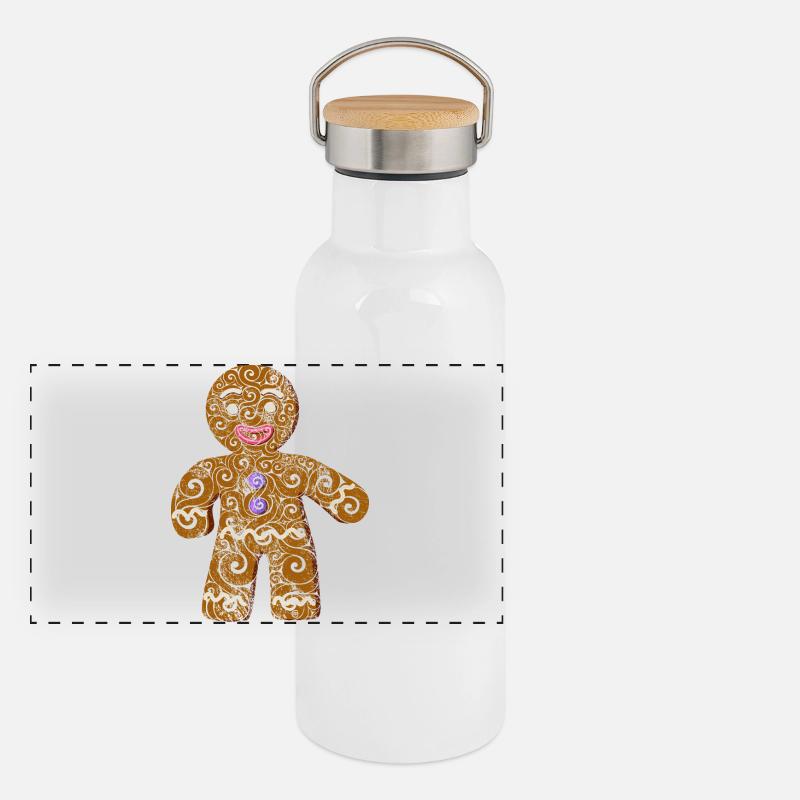 Keks Panorama Thermosflasche mit Bambusdeckel