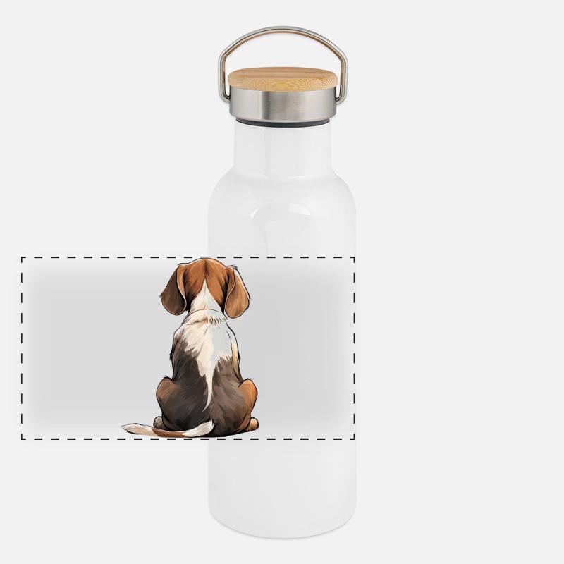 Beagle Panorama Thermosflasche mit Bambusdeckel