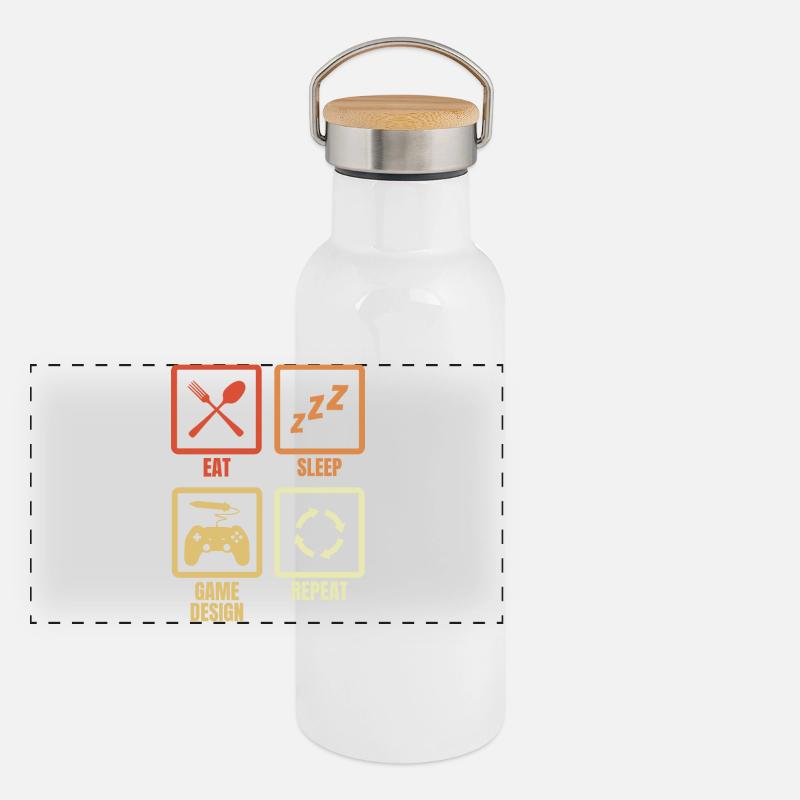 Game Designer Schedule Panoramic Thermal Bottle with Bamboo Lid