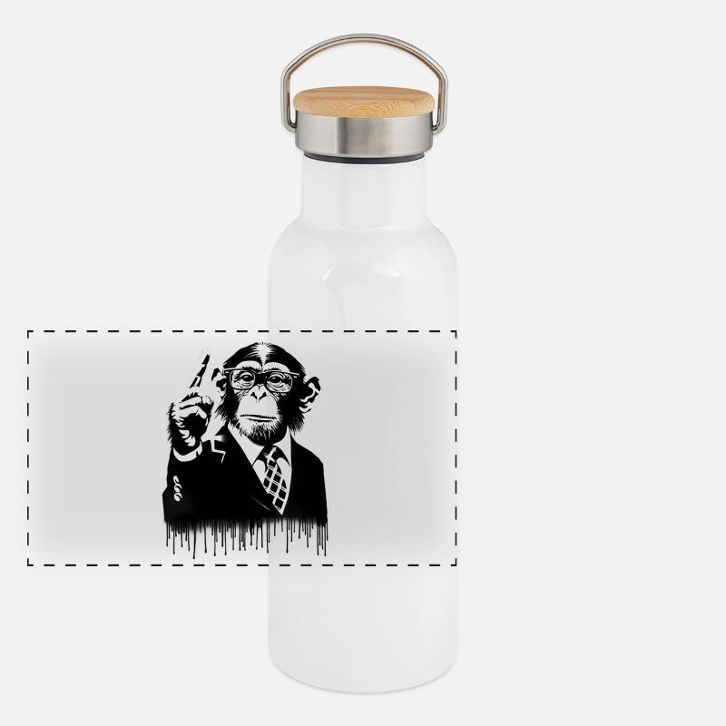 Enseignant. Monkey Life Affenleben Gourde isotherme avec bouchon en bambou