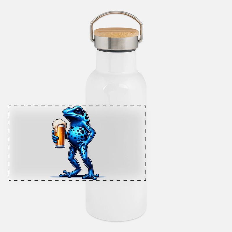 Arrow poison frog frog beer Panoramic Thermal Bottle with Bamboo Lid