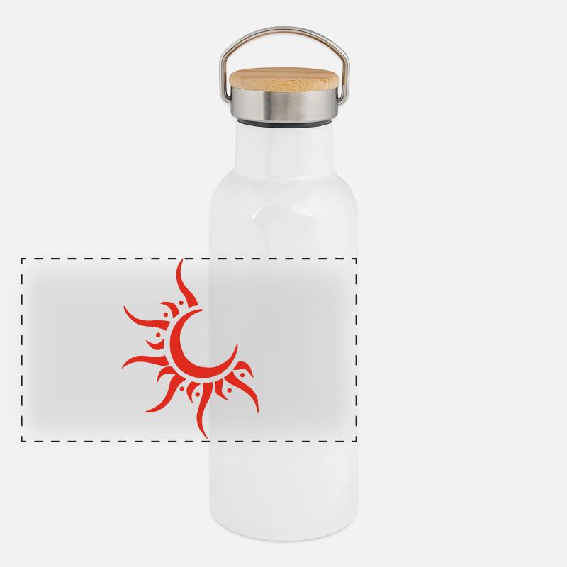Red Sun and Moon Panoramic Thermal Bottle with Bamboo Lid