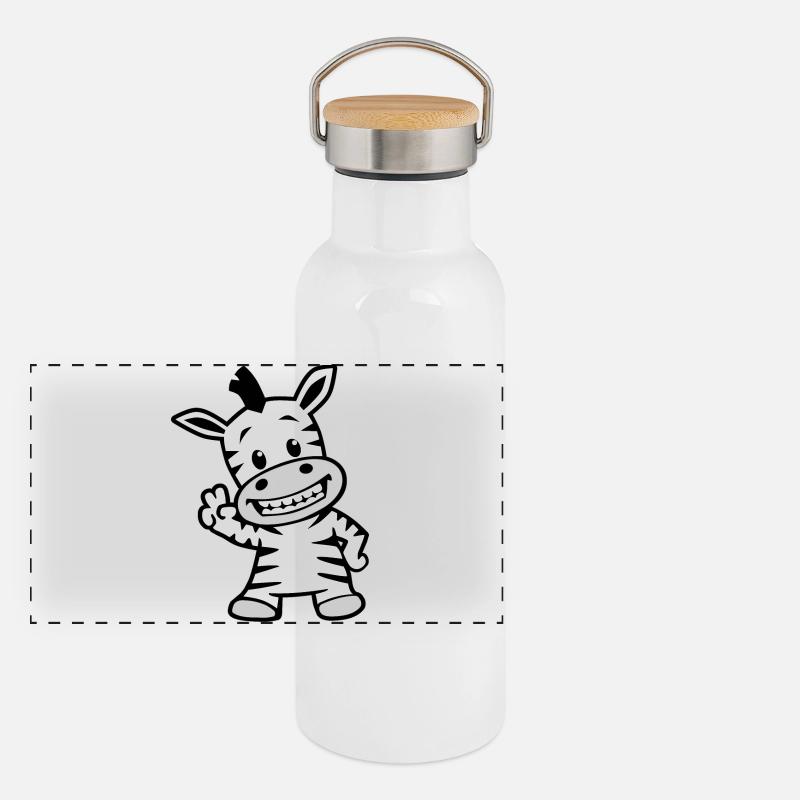 Panorama Thermosflasche mit Bambusdeckel