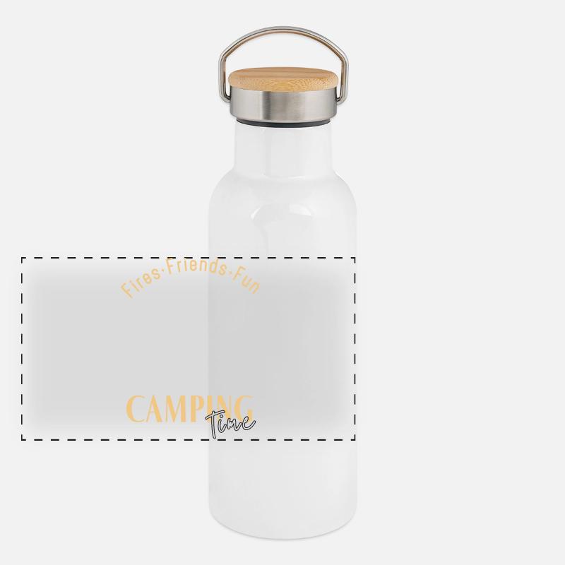 Campingzeit Panorama Thermosflasche mit Bambusdeckel