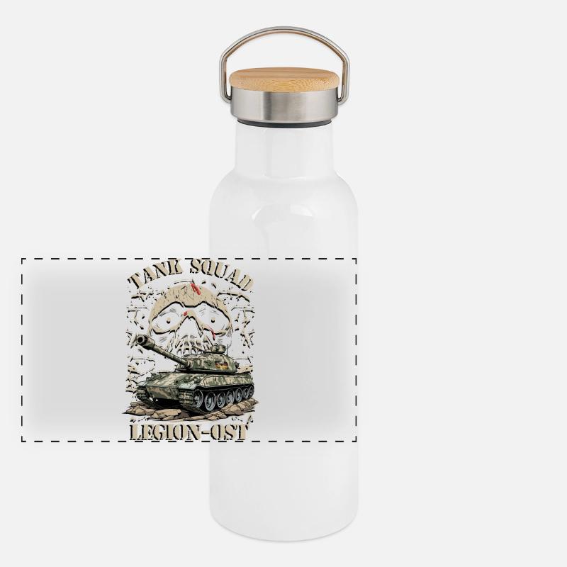 Panzer Trupp Legion-Ost Panorama Thermosflasche mit Bambusdeckel