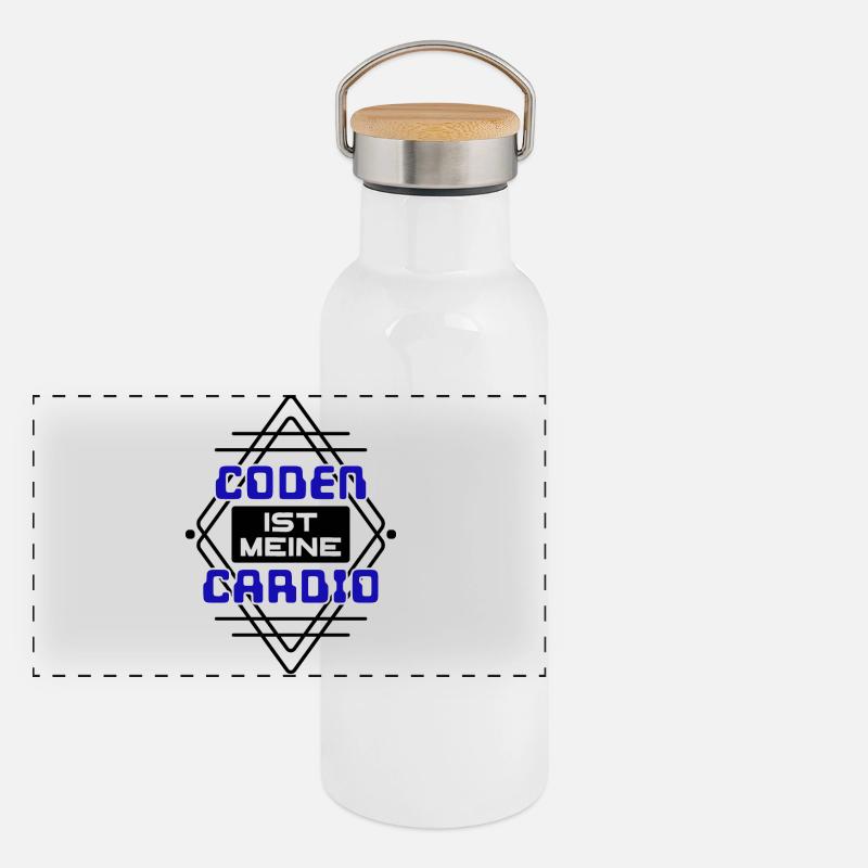 Software Developer Developer Cool Saying Coden Panoramic Thermal Bottle with Bamboo Lid