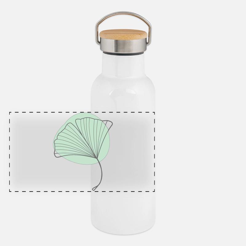 Ginkgo Gourde isotherme avec bouchon en bambou
