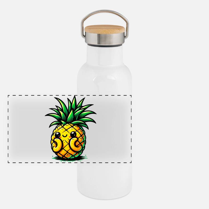 Panorama Thermosflasche mit Bambusdeckel
