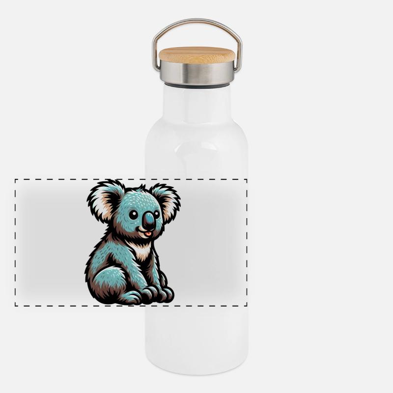 Koala Gourde isotherme avec bouchon en bambou