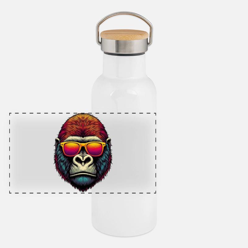 Gorille Gourde isotherme avec bouchon en bambou