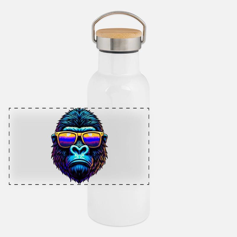 Gorille Gourde isotherme avec bouchon en bambou