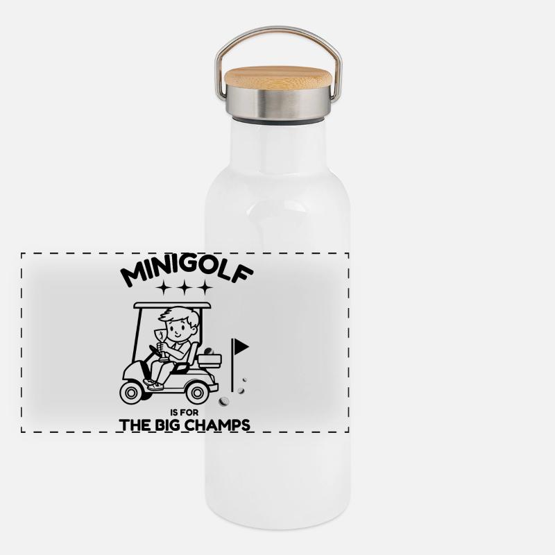 Kinder Minigolf Panorama Thermosflasche mit Bambusdeckel