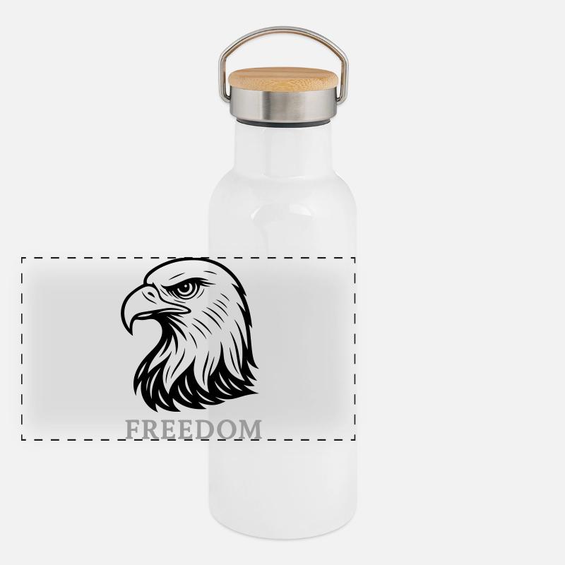 Eagle Head Freedom Panoramic Thermal Bottle with Bamboo Lid
