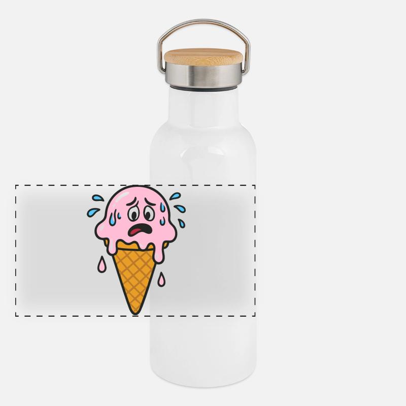 Cream Cone Cartoon Panoramic Thermal Bottle with Bamboo Lid