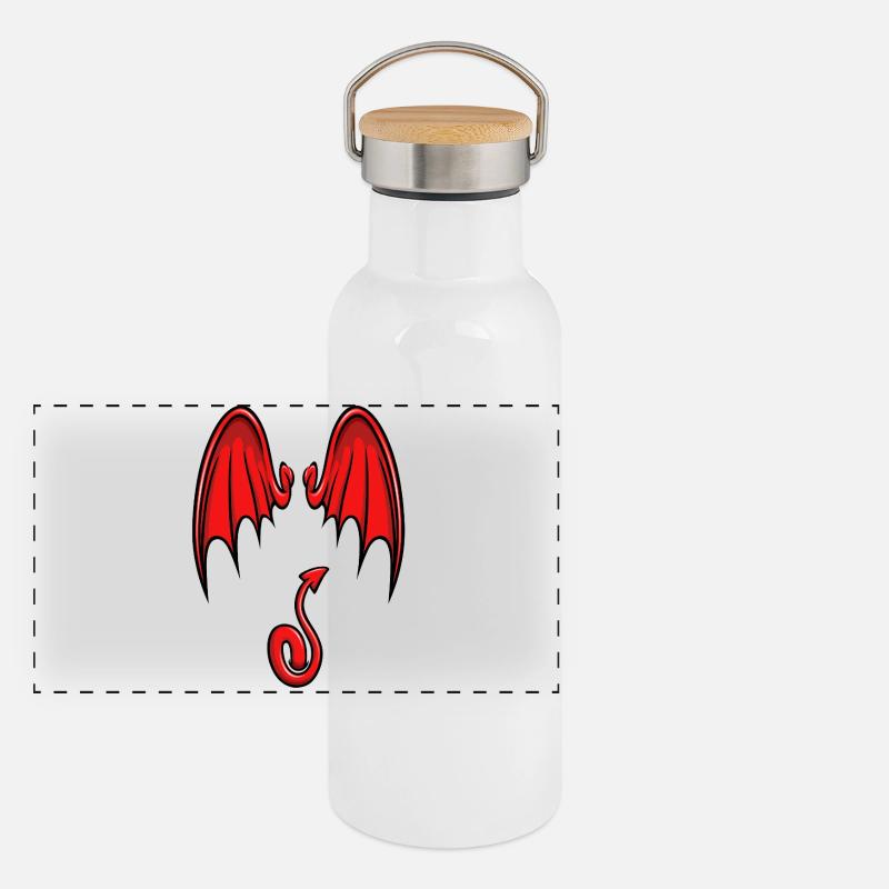 Je suis un petit diable Gourde isotherme avec bouchon en bambou