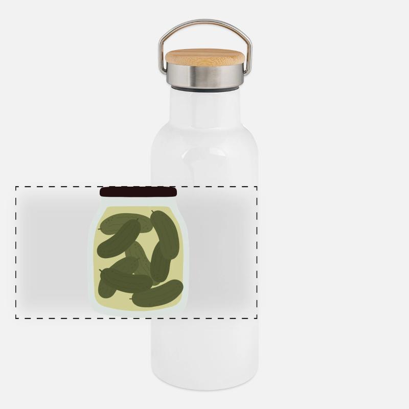 Vintage Pickled Cucumber Jar Design Gourde isotherme avec bouchon en bambou