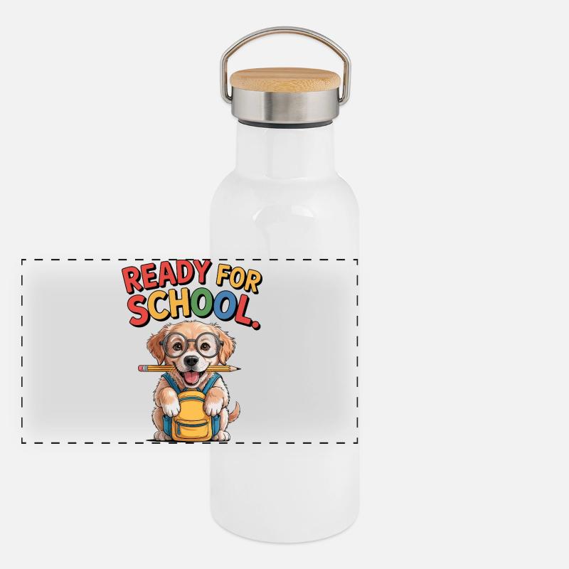 Chiot d’école Gourde isotherme avec bouchon en bambou
