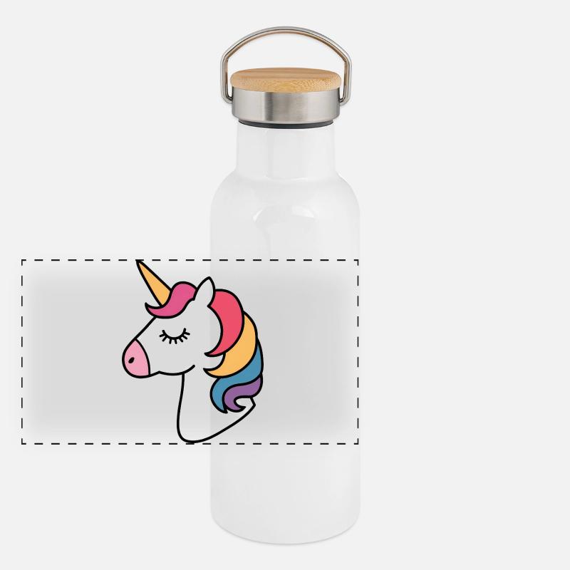 Panorama Thermosflasche mit Bambusdeckel