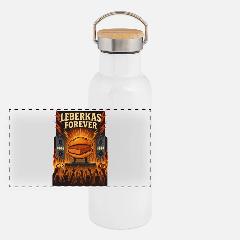 Leberkas pour toujours Gourde isotherme avec bouchon en bambou