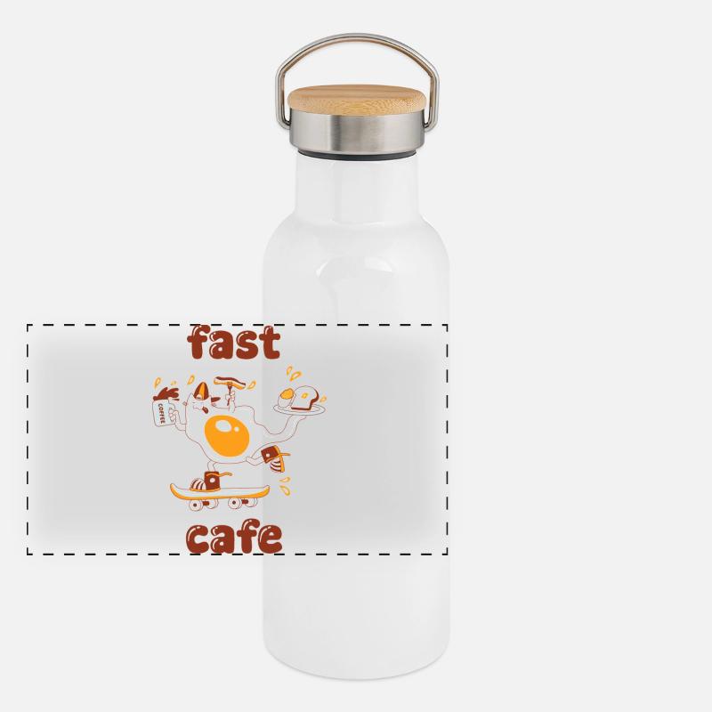 Café rapide Gourde isotherme avec bouchon en bambou