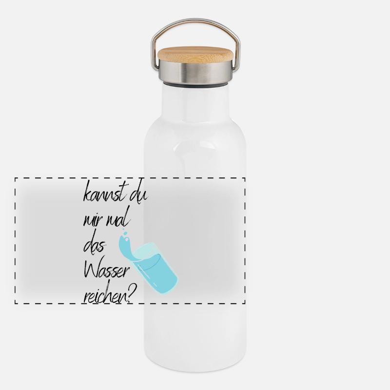 Kannst du mir mal das Wasser reichen?  Panorama Thermosflasche mit Bambusdeckel