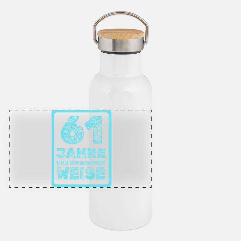 Weisheit 61 Panorama Thermosflasche mit Bambusdeckel
