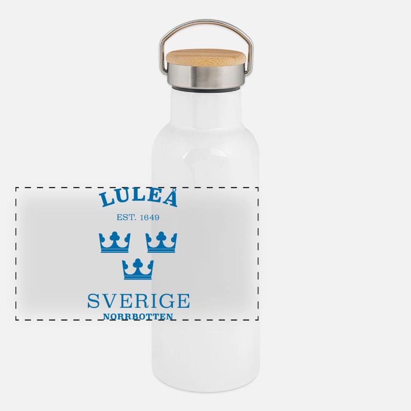 Lulea Sverige Suède Gourde isotherme avec bouchon en bambou
