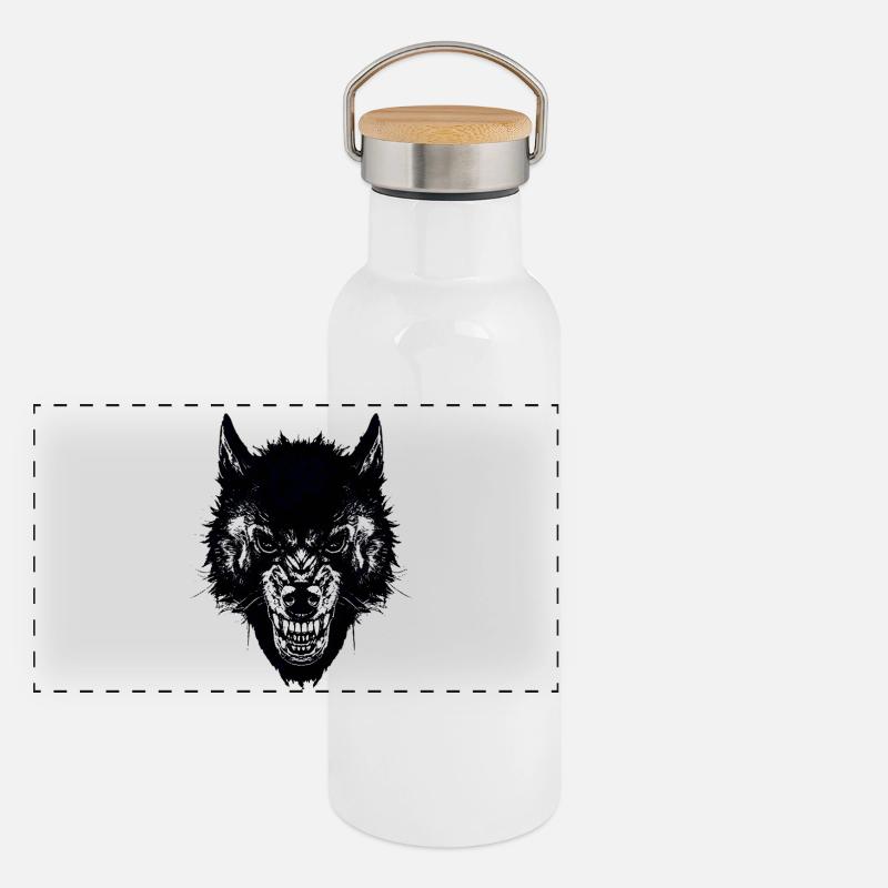 loup Gourde isotherme avec bouchon en bambou