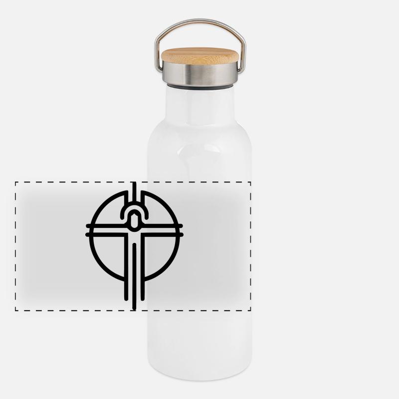 Croix moderne – Foi et espérance Gourde isotherme avec bouchon en bambou