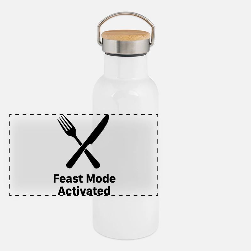 Feast Mode Activated Panorama Thermosflasche mit Bambusdeckel