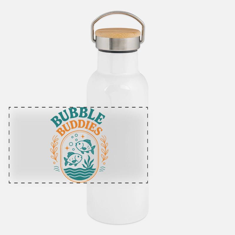 Bubble Buddies Panorama Thermosflasche mit Bambusdeckel