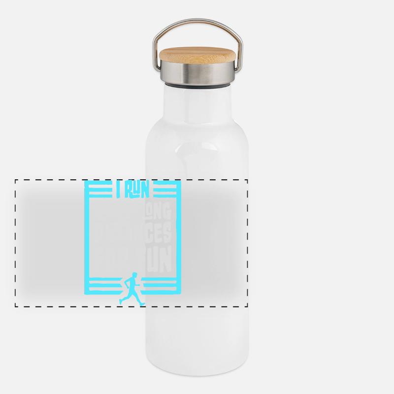 I Run Really Long Distances For Fun Marathon Sport Panorama Thermosflasche mit Bambusdeckel