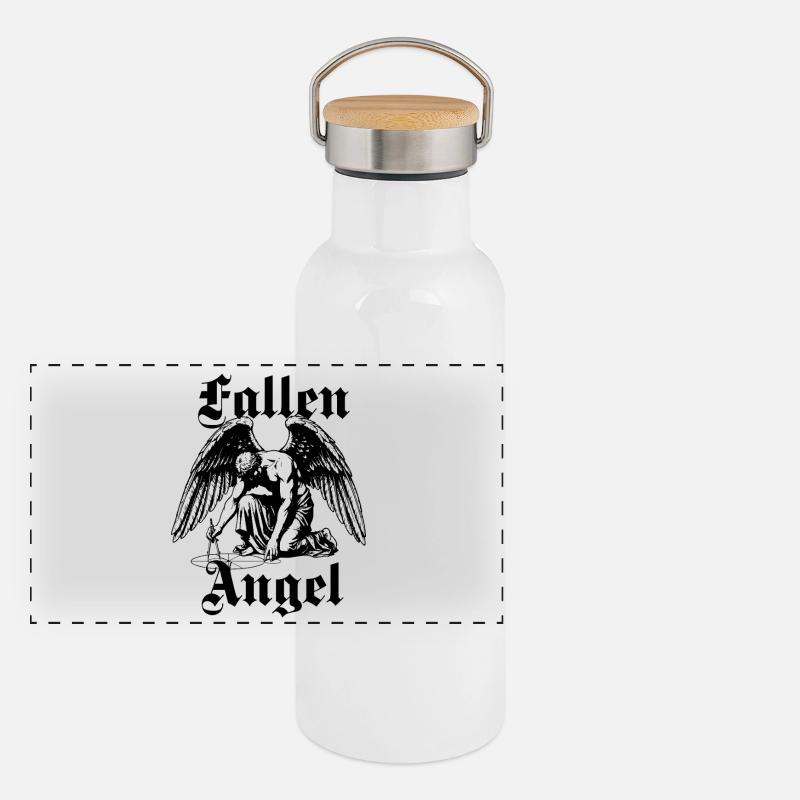 gefallener Engel Panorama Thermosflasche mit Bambusdeckel
