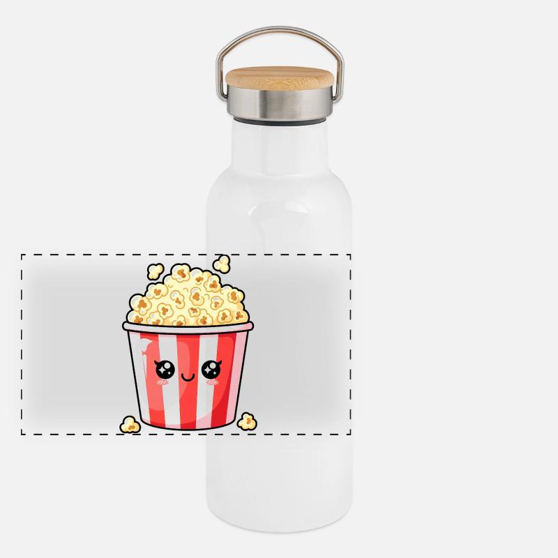 Kawaii Popcorn Bucket Panoramic Thermal Bottle with Bamboo Lid