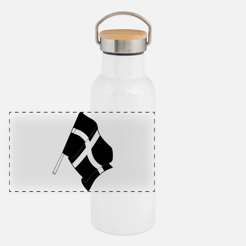 Drapeau de Cornouailles Gourde isotherme avec bouchon en bambou