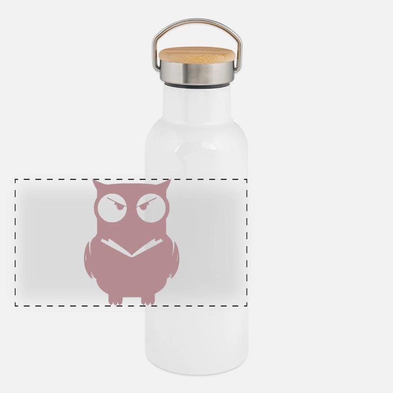 Angry Owl Minimal Panorama Thermosflasche mit Bambusdeckel