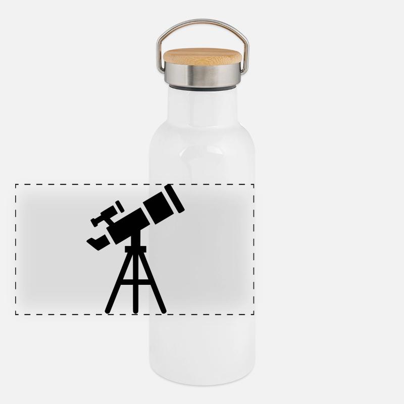 Teleskop Silhouette Sterne Panorama Thermosflasche mit Bambusdeckel