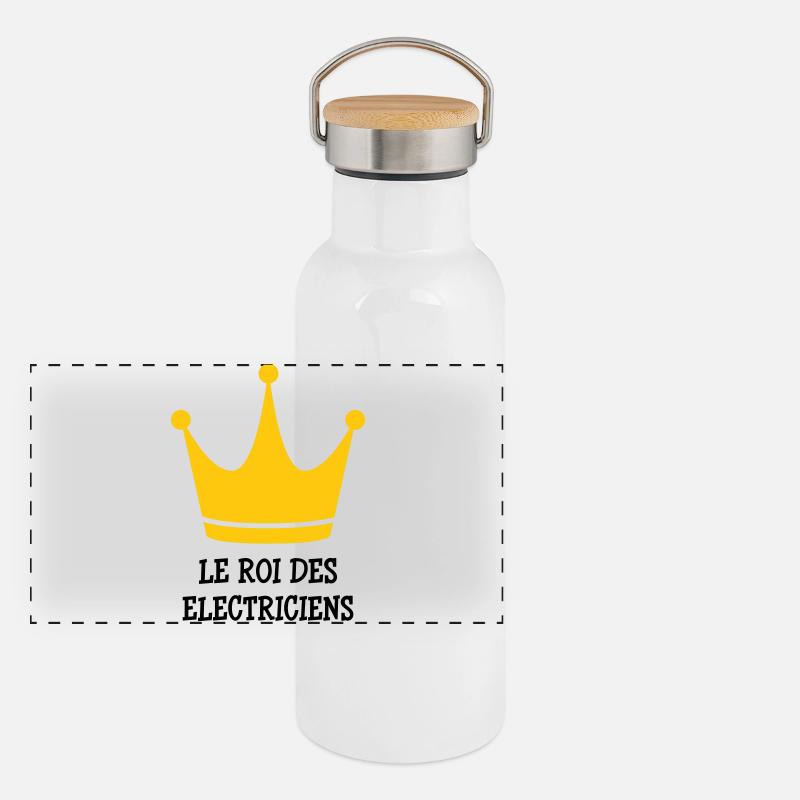 Le Roi des Électriciens : Maître de la Tension Gourde isotherme avec bouchon en bambou