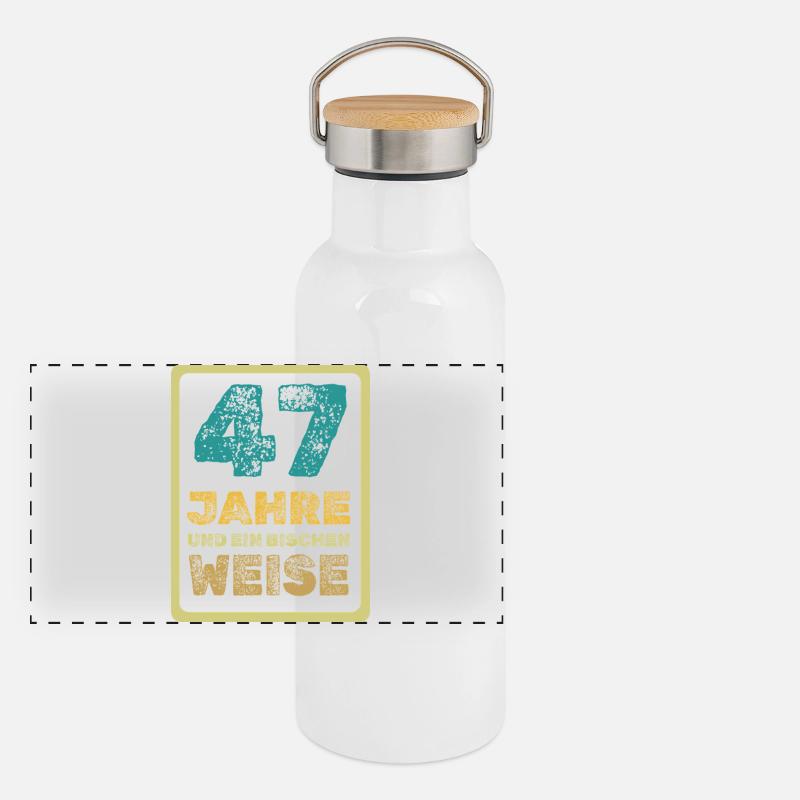 Weisheit 47 Panorama Thermosflasche mit Bambusdeckel