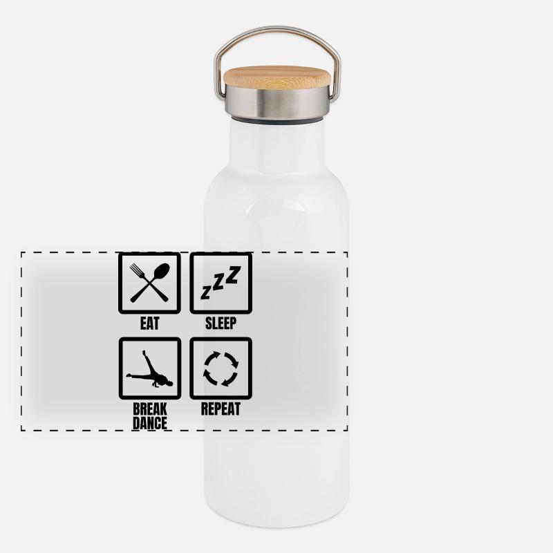 Breakdancer Daily Routine Panoramic Thermal Bottle with Bamboo Lid