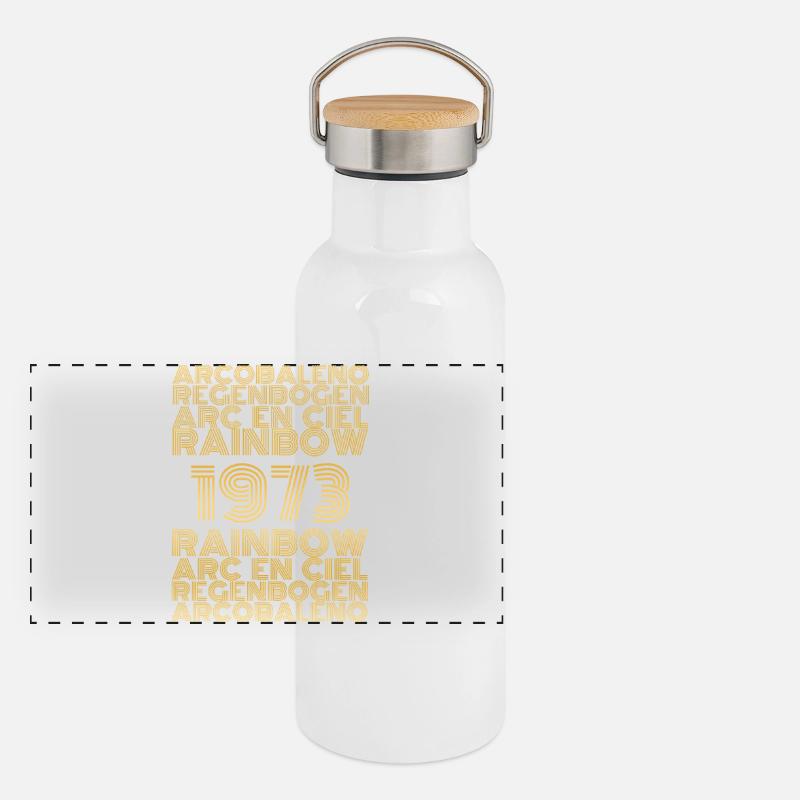 Rainbow 1973 Panorama Thermosflasche mit Bambusdeckel