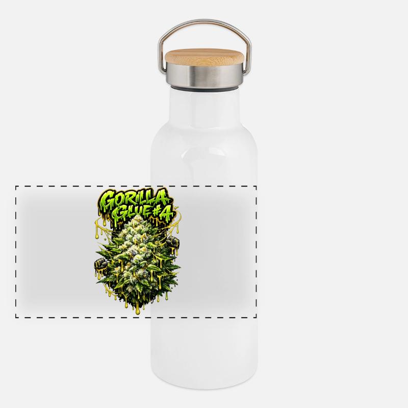 Gorilla Glue #4 Graffiti-Bud-Print Panorama Thermosflasche mit Bambusdeckel
