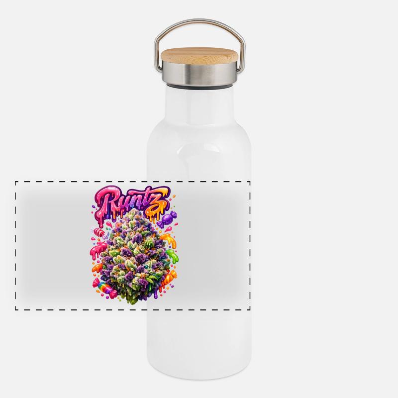 Runtz Candy Graffiti Kunstdruck Panorama Thermosflasche mit Bambusdeckel