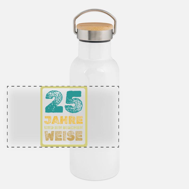 25 Jahre und ein bisschen Weise Panorama Thermosflasche mit Bambusdeckel